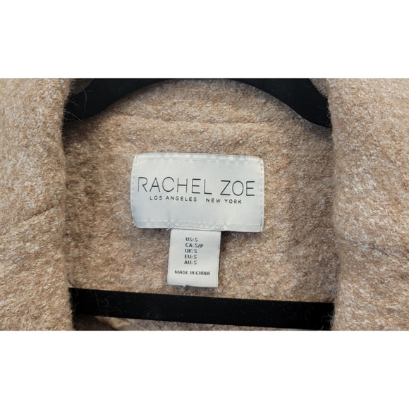 Chic Rachel Zoe Tan Wool/Viscose Blend Long Coat – Size Small - Picture 4 of 5